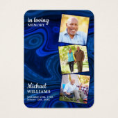 Blue Marble Funeral 3 Foto Memorial Prayer Kaart (Voorkant)