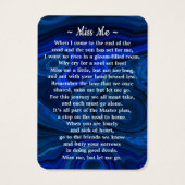 Blue Marble Funeral 3 Foto Memorial Prayer Kaart (Achterkant)