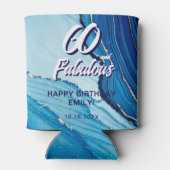 Blue Marble Glitter verjaardagsfeestje Blikjeskoeler (Achterkant)