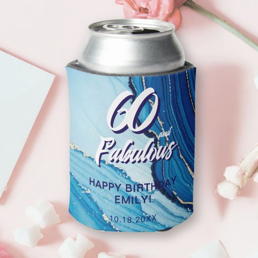 Blue Marble Glitter verjaardagsfeestje Blikjeskoeler