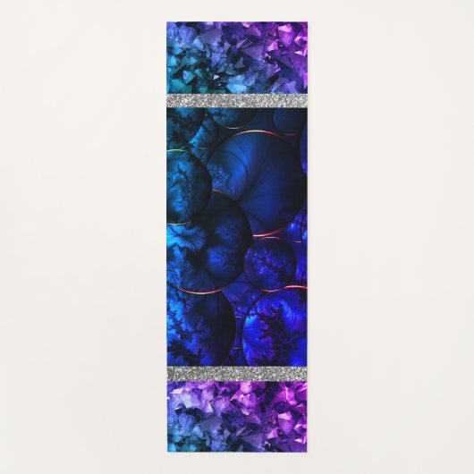 Blue Marble Glitter Yoga Mat (Voorkant)