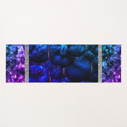 Blue Marble Glitter Yoga Mat (Voorkant (horizontaal))