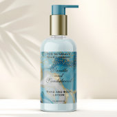 Blue Marble & Gold Glitter Cosmetics Bottle Label