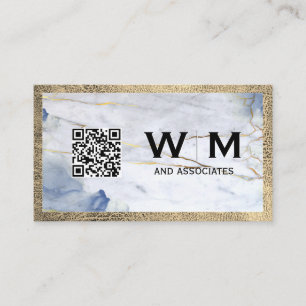 Blue Marble   Leather Trip   Monogram   QR Code Visitekaartje