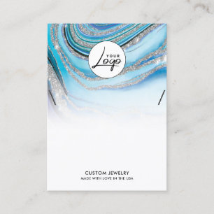 Blue Marble Logo Ketting Bracelet Display Card Visitekaartje