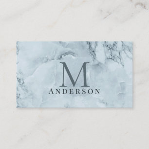 Blue Marble Masculine Double Monogram Visitekaartje