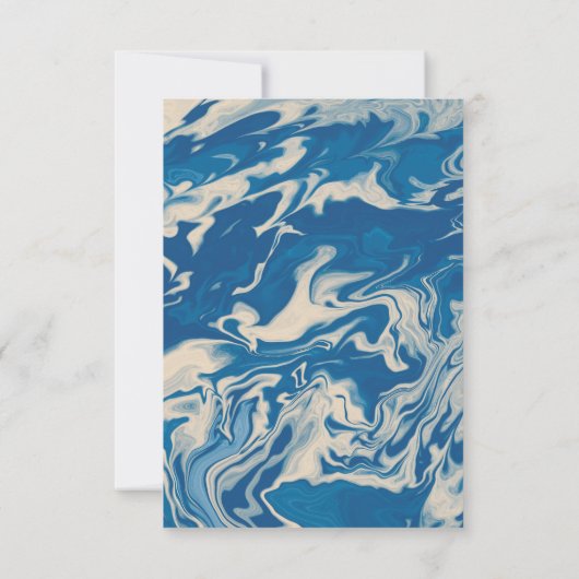 Blue Marble Modern Coastal Wedding Bedankkaart (Achterkant)