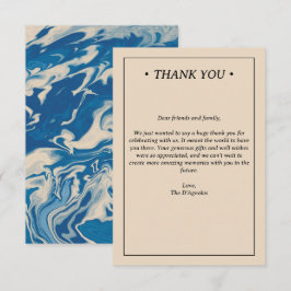 Blue Marble Modern Coastal Wedding Bedankkaart