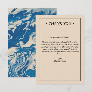 Blue Marble Modern Coastal Wedding Bedankkaart