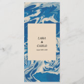 Blue Marble Modern Coastal Wedding Menu (Achterkant)