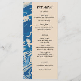 Blue Marble Modern Coastal Wedding Menu