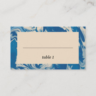 Blue Marble Modern Coastal Wedding Plaatskaartje
