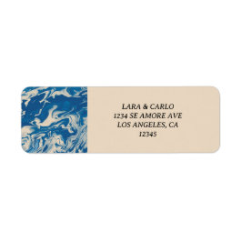 Blue Marble Modern Coastal Wedding Retouradres Etiket