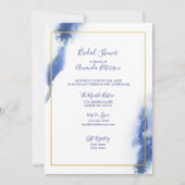 Blue Marble Ombre Gold Lijst Vrijgezellenfeest Kaart (Voorkant)
