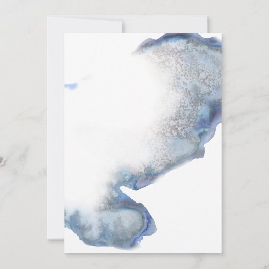 Blue Marble Ombre Gold Lijst Vrijgezellenfeest Kaart (Achterkant)