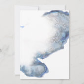 Blue Marble Ombre Gold Wedding Engagement Party Kaart (Achterkant)