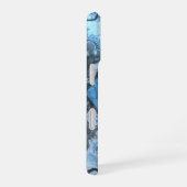 Blue Marble Pattern with Custom Name and Initial iPhone 16 Hoesje (Rechterkant)