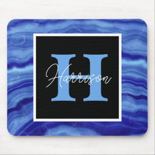 Blue Marble Personalised Monogram Name Muismat