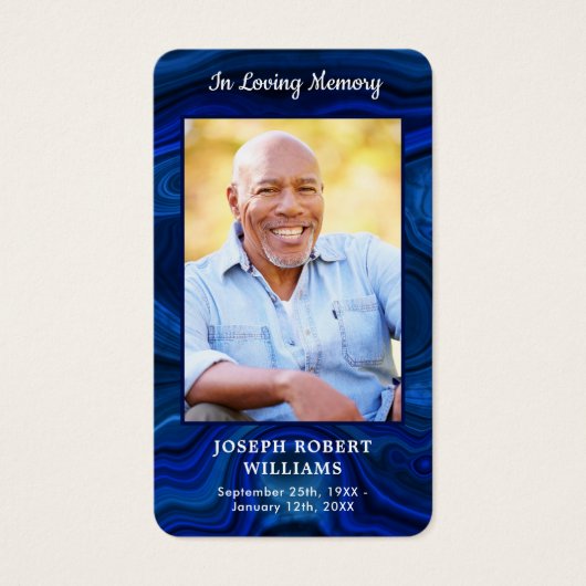 Blue Marble Photo Funeral Memorial Prayer Kaart (Voorkant)