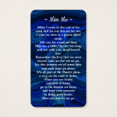 Blue Marble Photo Funeral Memorial Prayer Kaart (Achterkant)