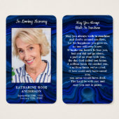 Blue Marble Photo Memorial Funeral Prayer Kaart (Voorkant /achterkant)