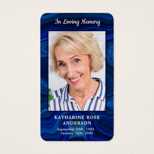 Blue Marble Photo Memorial Funeral Prayer Kaart (Voorkant)