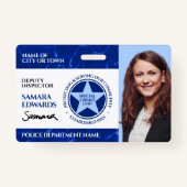 Blue Marble Police Officer Foto Handtekening Badge (Voorkant)