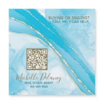 Blue Marble Real Estate Agent Promo Magnet QR Code