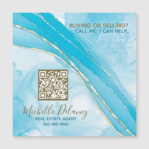 Blue Marble Real Estate Agent Promo Magnet QR Code