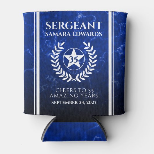 Blue Marble Retiting Police Officer Blikjeskoeler (Voorkant)