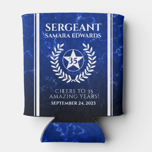 Blue Marble Retiting Police Officer Blikjeskoeler (Achterkant)