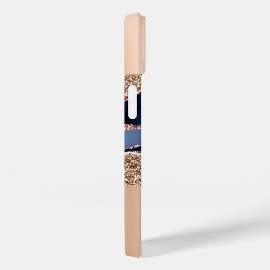 Blue Marble Roos Gold Glitter Name Case-Mate iPhone Case (Achterkant / Rechts)