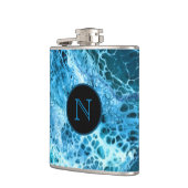 Blue Marble Splash Monogrammed Heupfles (Links)