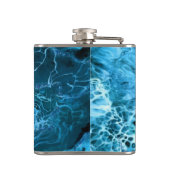 Blue Marble Splash Monogrammed Heupfles (Achterkant)