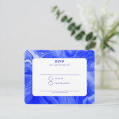 Blue Marble Star David Custom Bar Bat Mitzvah RSVP Kaartje (Staand voorkant)