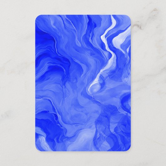 Blue Marble Star David Custom QR Bar Bat Mitzvah Informatiekaartje (Achterkant)