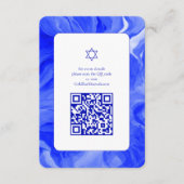 Blue Marble Star David Custom QR Bar Bat Mitzvah Informatiekaartje (Voorkant)