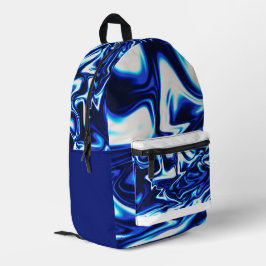Blue Marble Swirl Backpack – Fluid Abstract Patter Bedrukte Rugzak