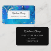 Blue Marble Swirls Personalized Visitekaartje (Voorkant / Achterkant)