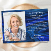 Blue Marble Sympathie Loving Memory Photo Funeral Bedankkaart