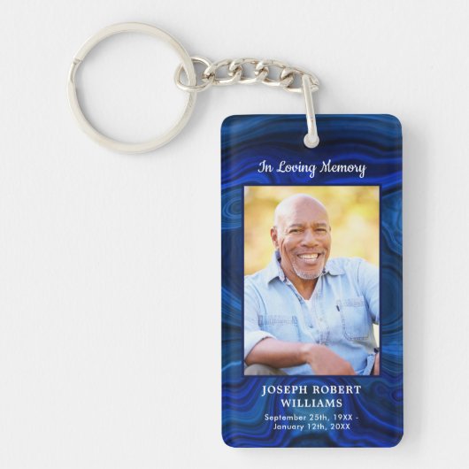 Blue Marble Sympathpathy Foto Funeral Memorial Pra Sleutelhanger (Voorkant)