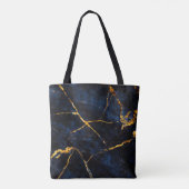 Blue marble texture background, Italian marble sla Tote Bag (Achterkant)