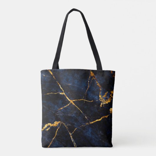 Blue marble texture background, Italian marble sla Tote Bag (Achterkant)