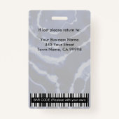 Blue Marble Tie Dye Business Employee Photo ID Badge (Achterkant)