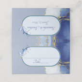 Blue Marble Wedding Place Card Plaatskaartje (Buitenkant ongevouwen)