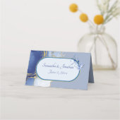Blue Marble Wedding Place Card Plaatskaartje (Achterkant)