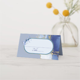 Blue Marble Wedding Place Card Plaatskaartje