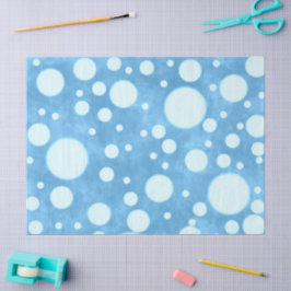 Blue Marble White Polka Dots Pattern Decoupage Tissuepapier