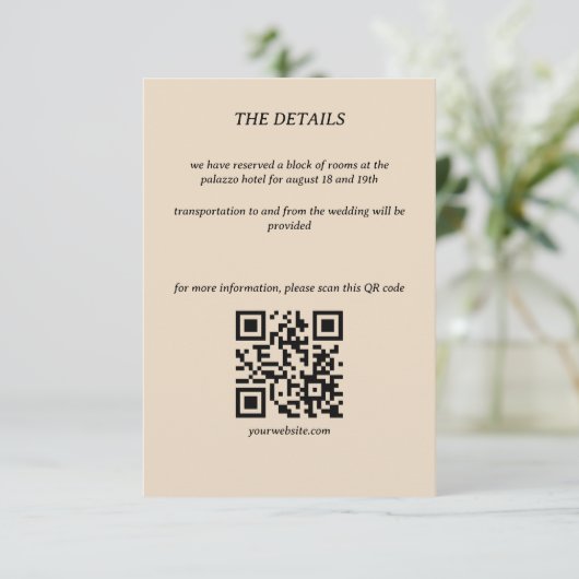 Blue Marbled Modern Coastal Wedding Details Kaart (Staand voorkant)