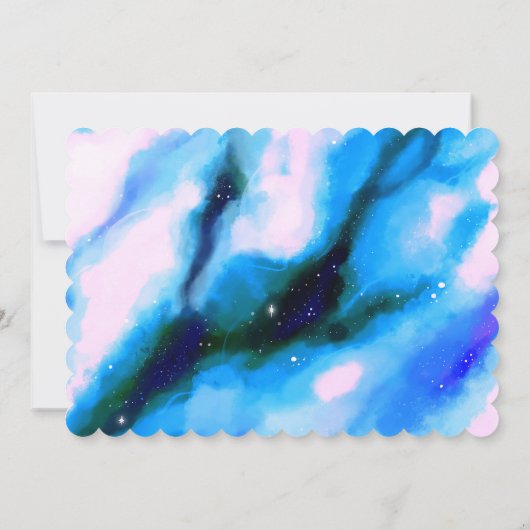 Blue Marbled Outer Space Abstracte verjaardagsuitn Kaart (Achterkant)